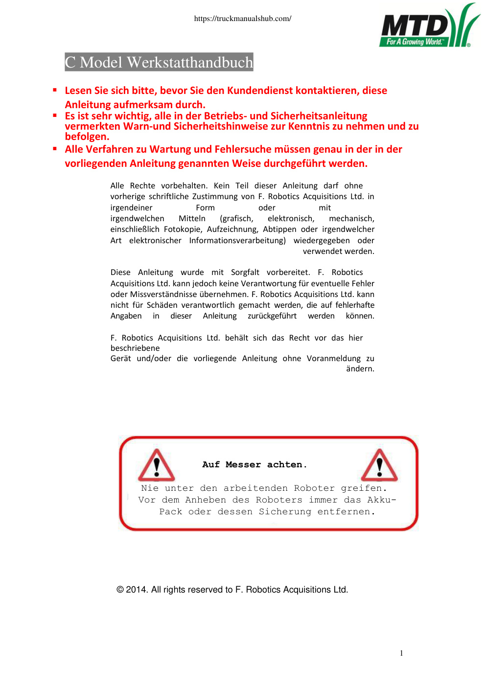 Première page de MTD C Model Service Repair Manual.pdf