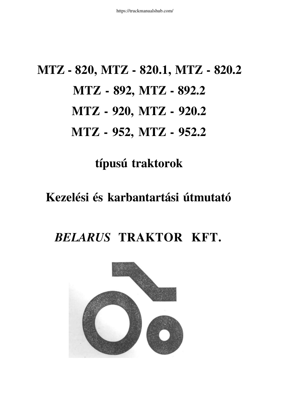 Première page de MTZ - 820, MTZ - 820.1, MTZ - 820.2