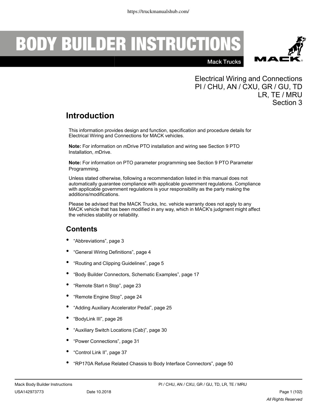 Première page de BODY BUILDER INSTRUCTIONS