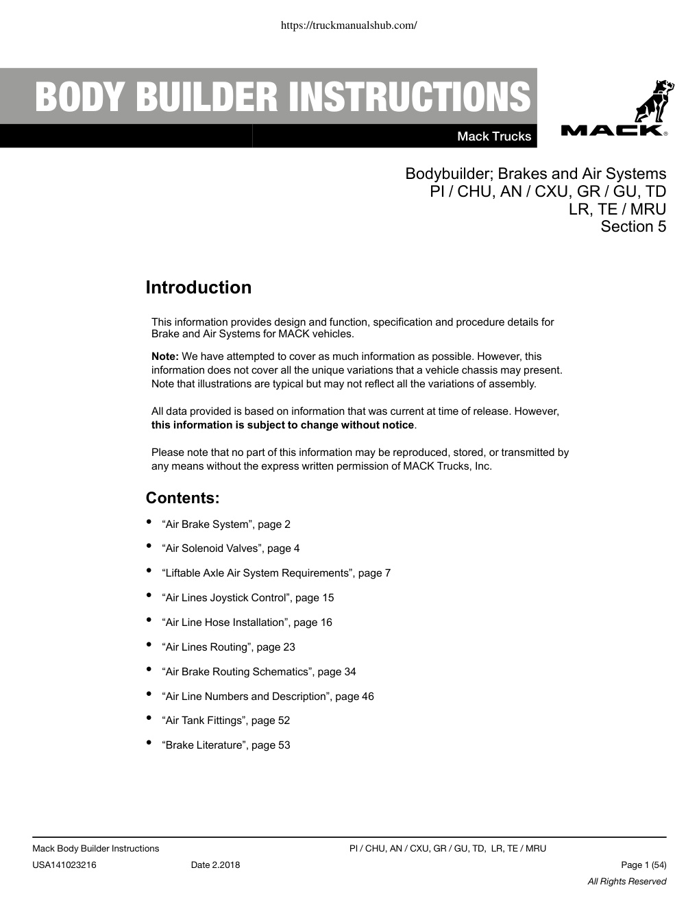 Première page de BODY BUILDER INSTRUCTIONS