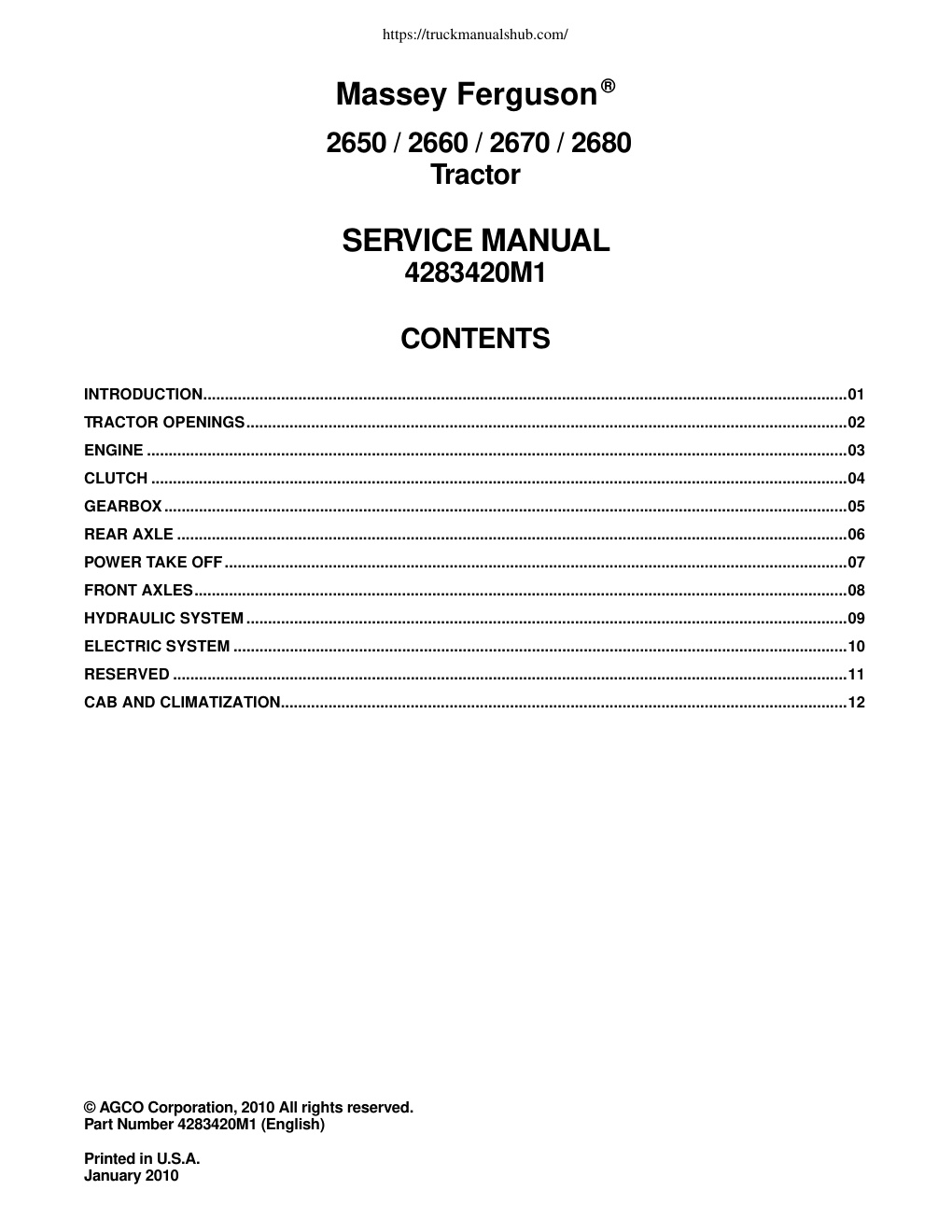 Première page de SERVICE MANUAL