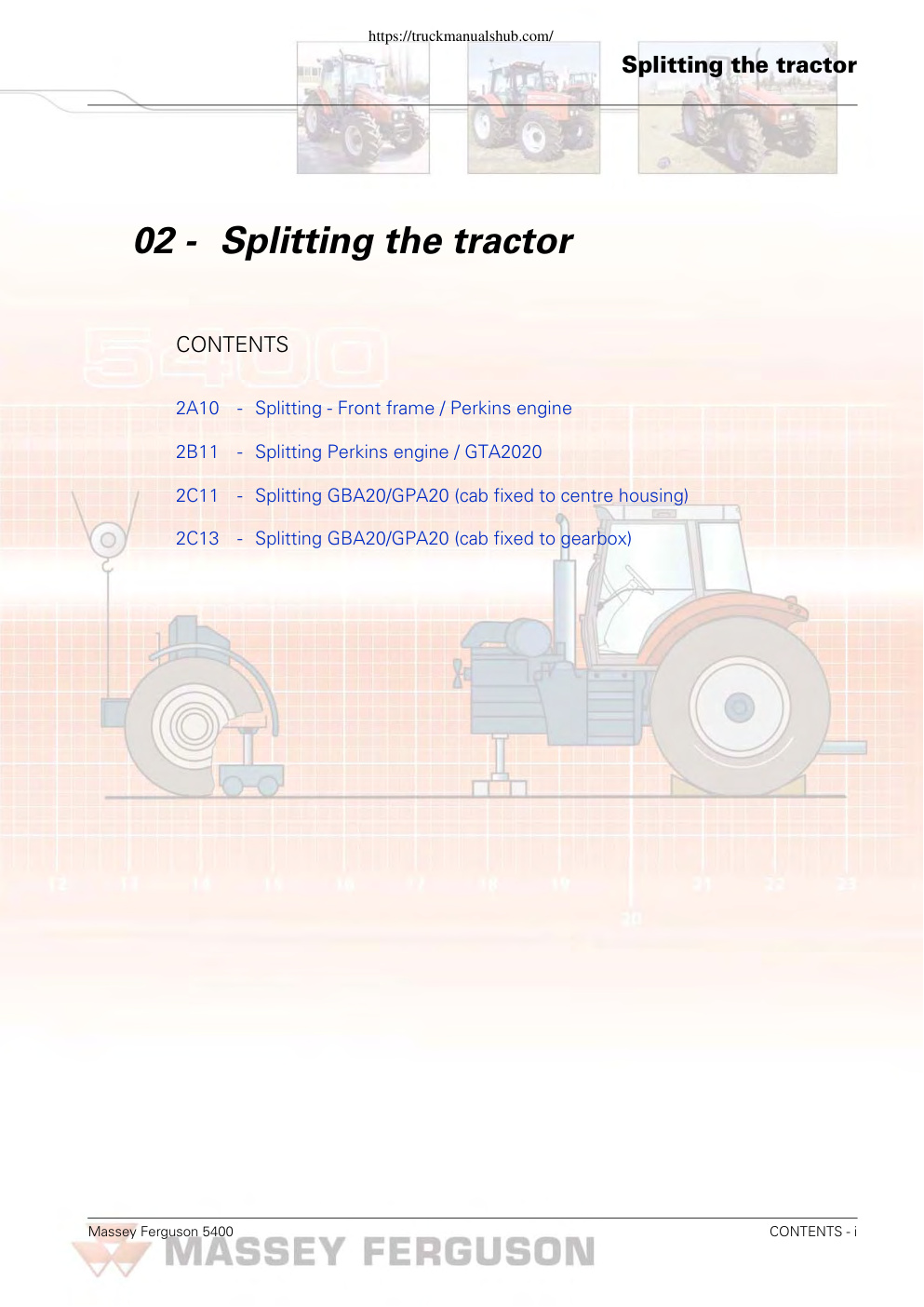 Première page de tractor CONTENTS