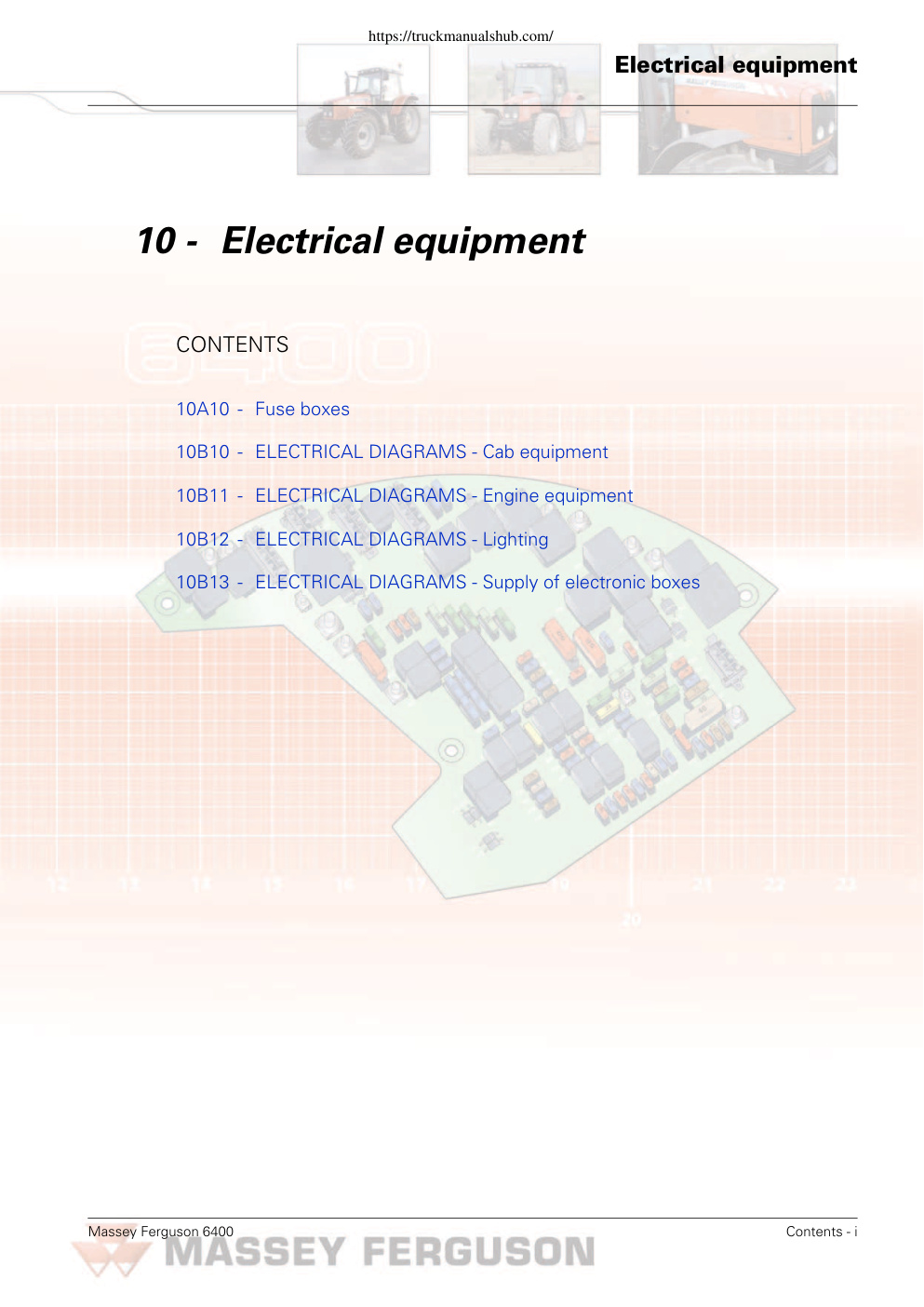 Première page de Massey Ferguson MF 6400 Wiring Diagram.pdf
