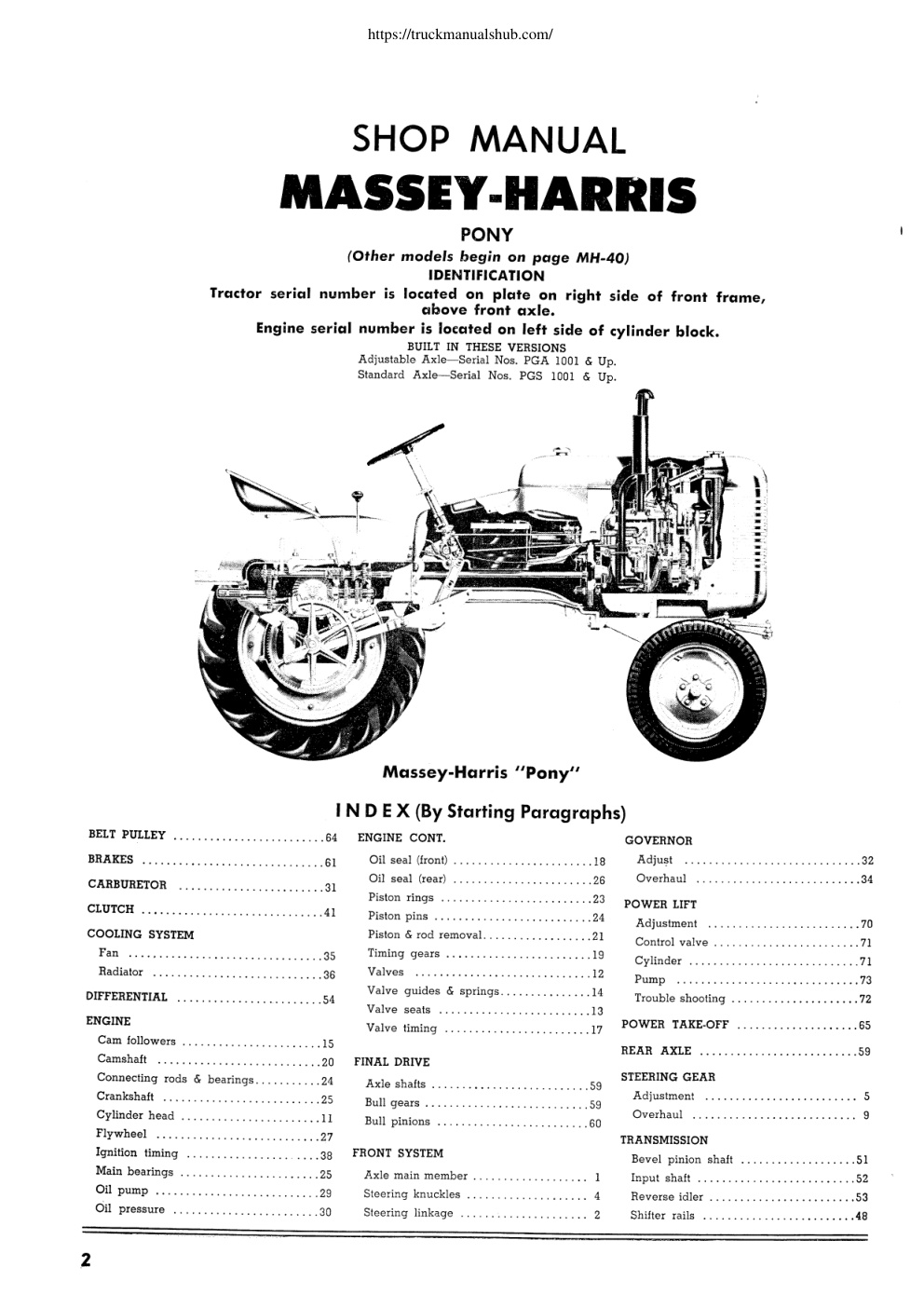 Première page de SHOP MANUAL