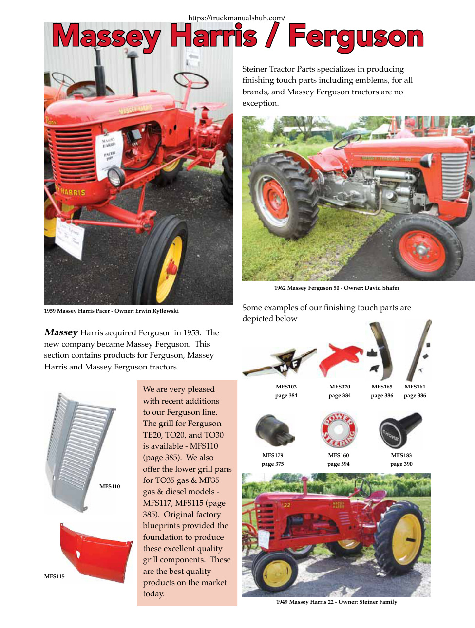 Première page de Massey-Harris Spare Parts Catalogue.pdf
