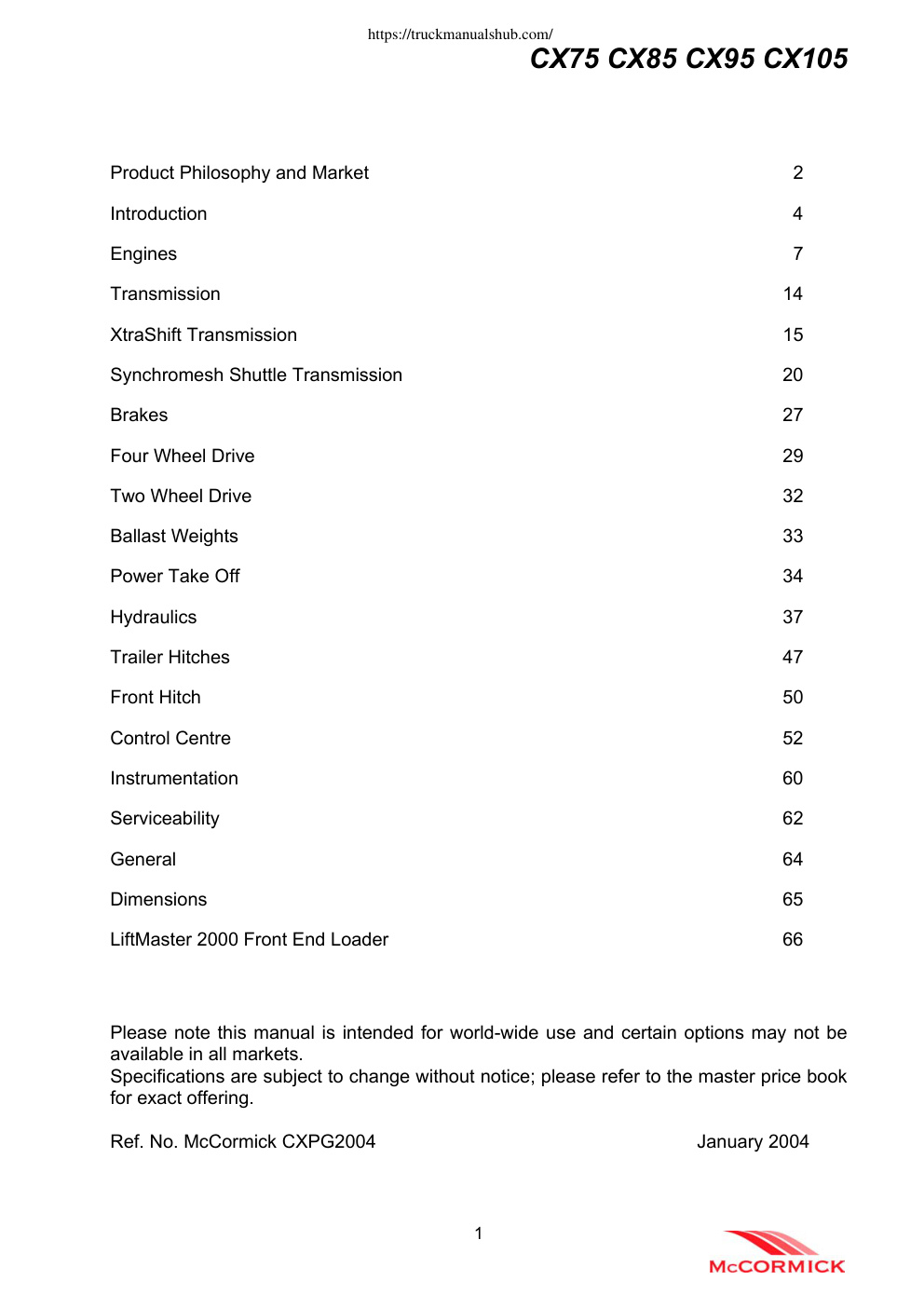 Première page de CONTENTS