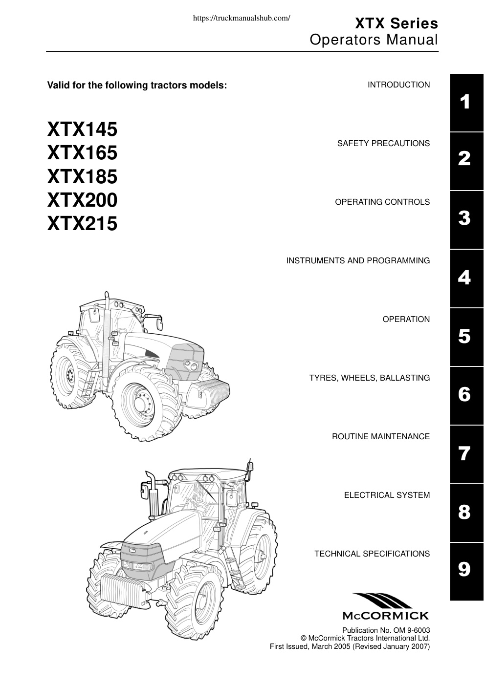 Première page de Operators Manual