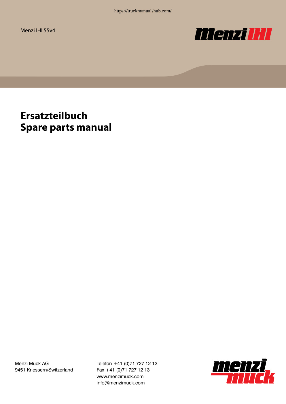 Première page de Spare parts manual