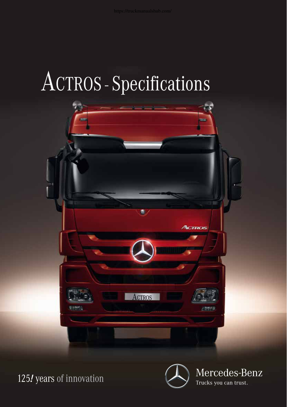 Première page de ACTROS - Specifications
