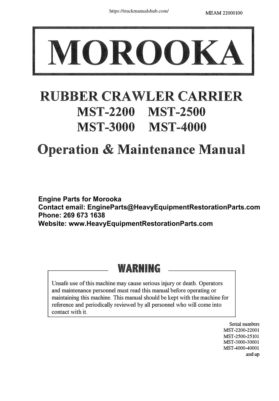 Première page de RUBBER CRAWLER CARRIER