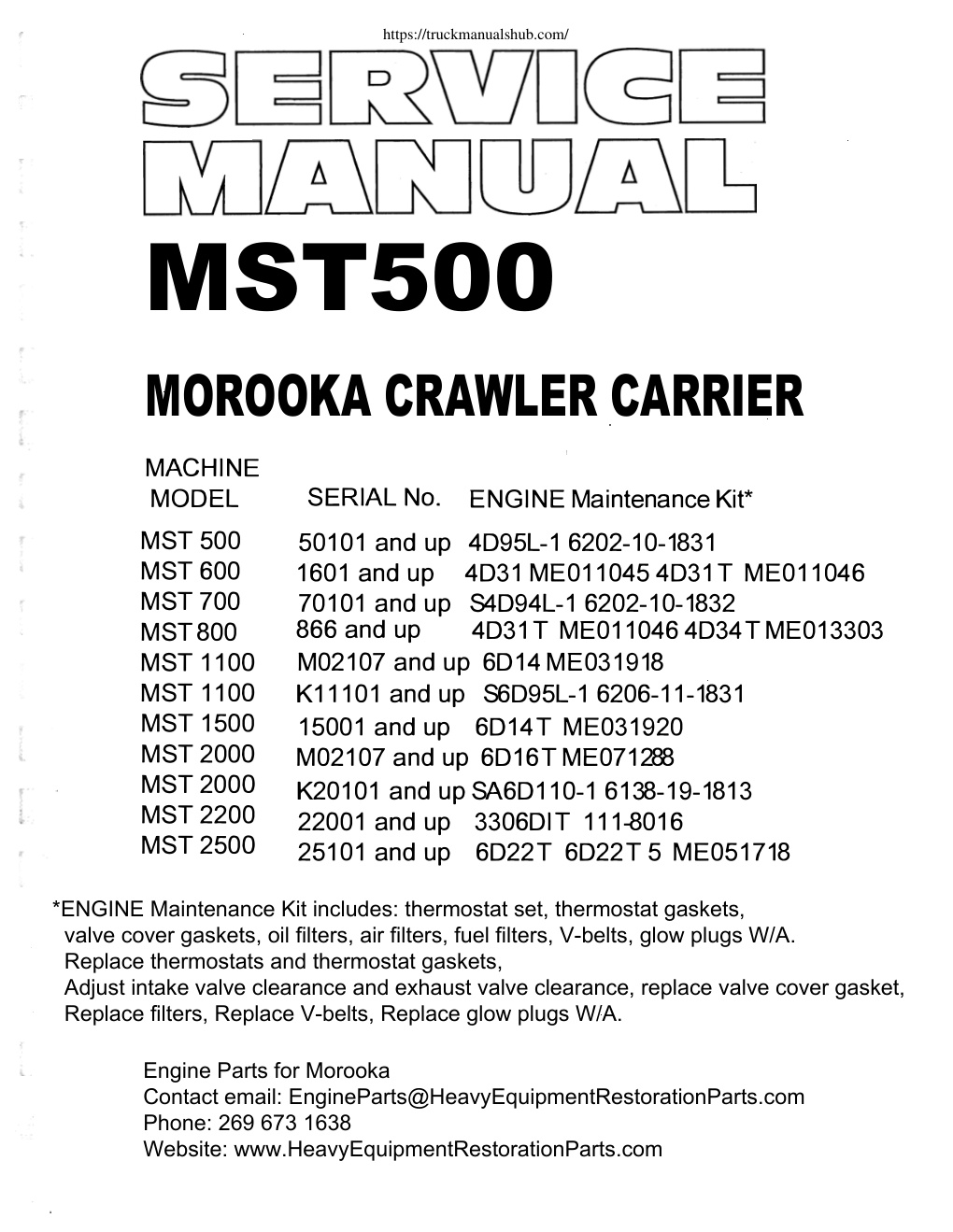 Première page de MOROOKA CRAWLER CARRIER