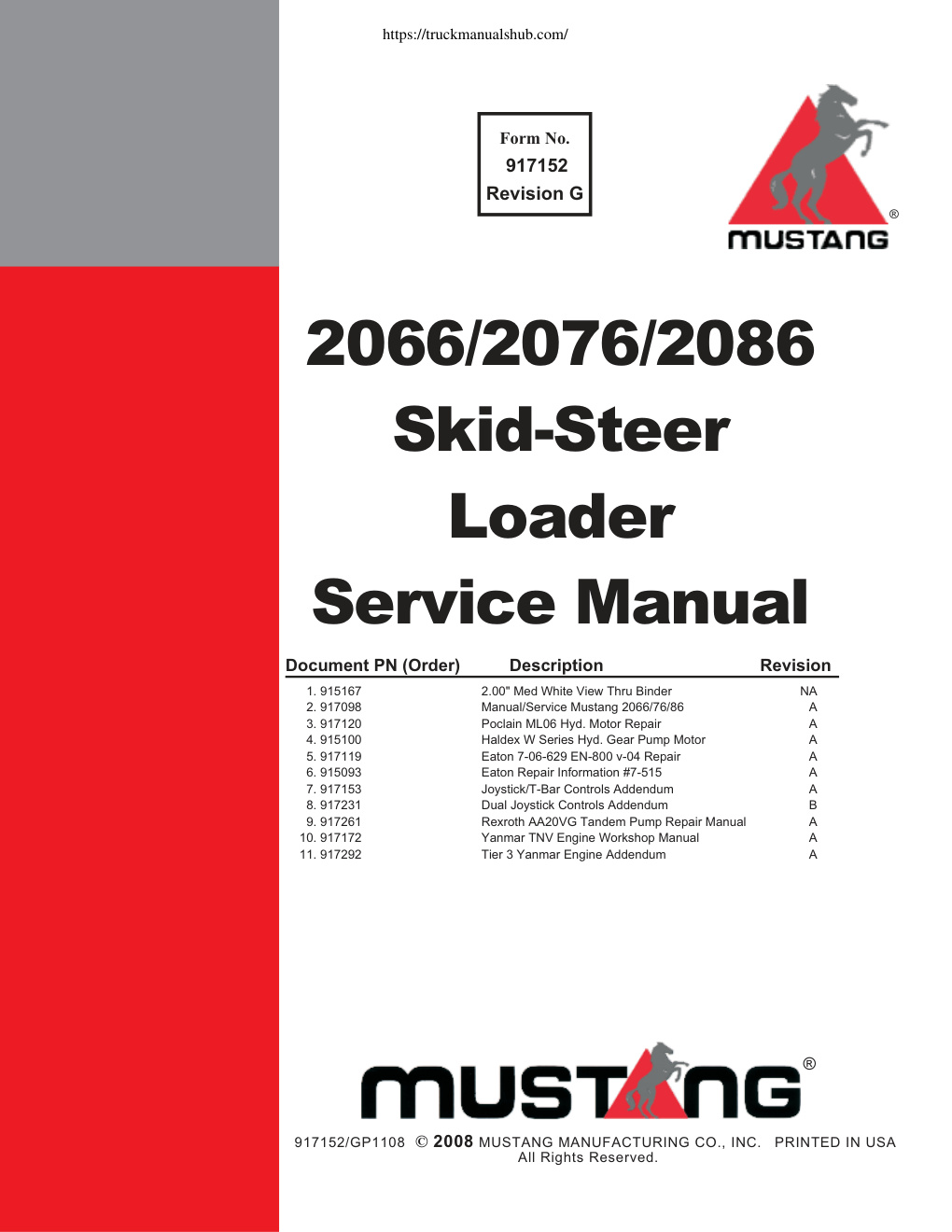 Première page de Service Manual