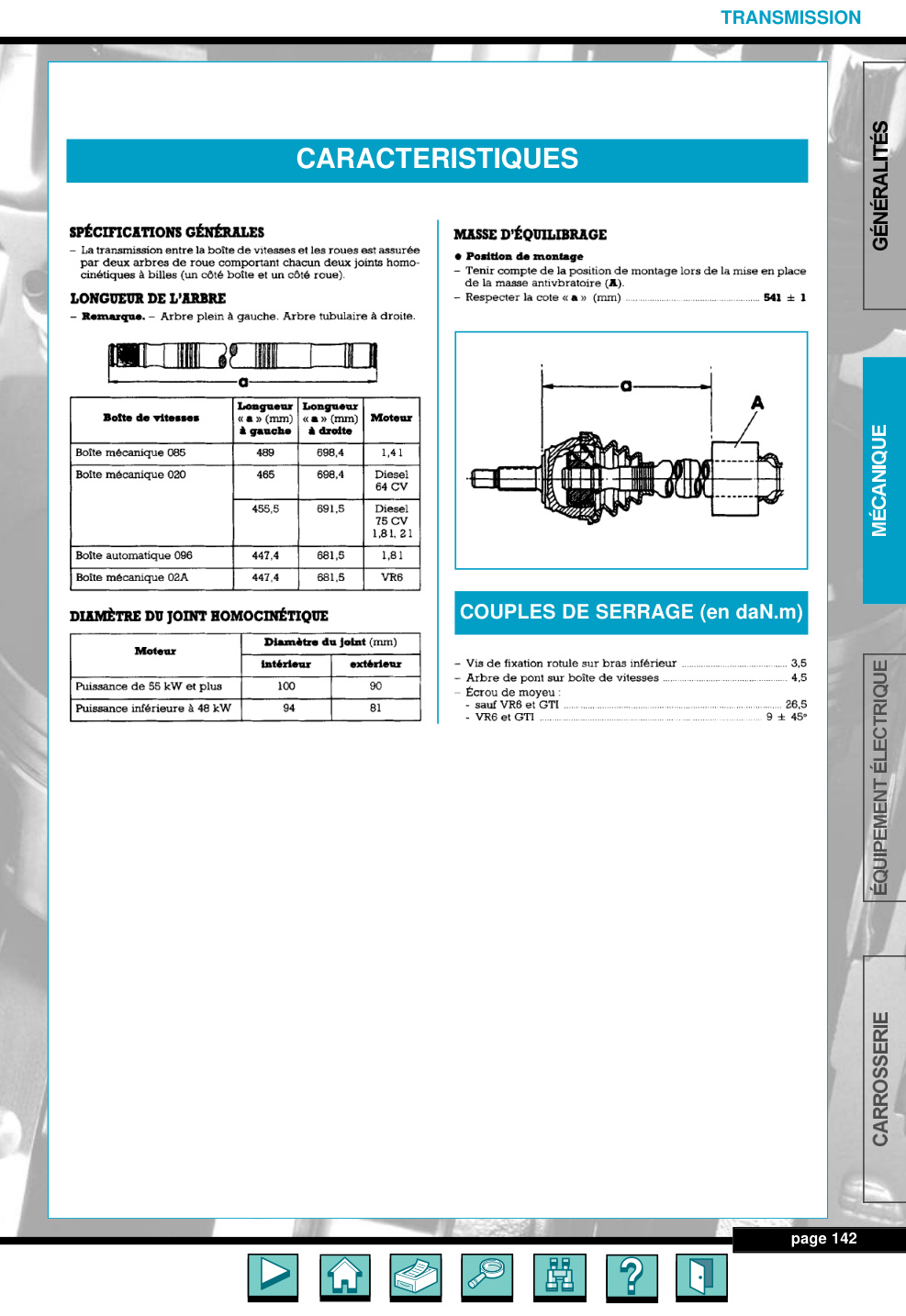 Première page de SPÉCIFICATIONS GÉNÉRALES MASSE D'ÉQUILIBRAGE