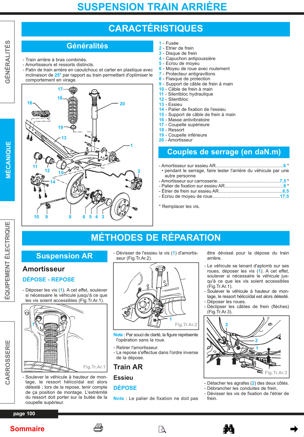 Première page de SUSPENSION TRAIN ARRIÈRE