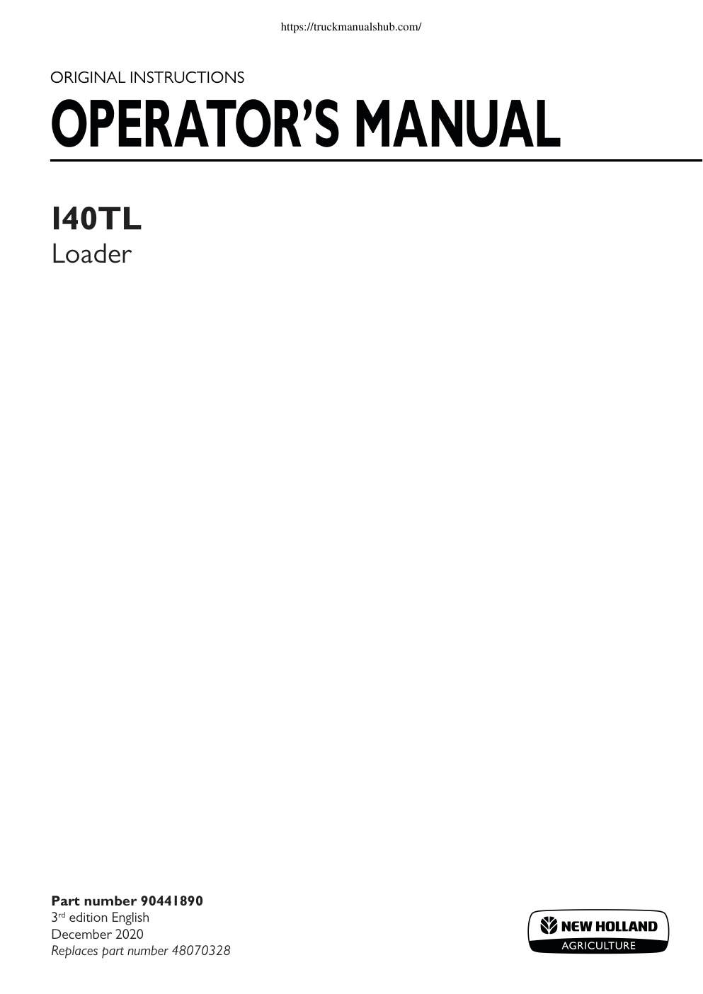 Première page de ORIGINAL INSTRUCTIONS