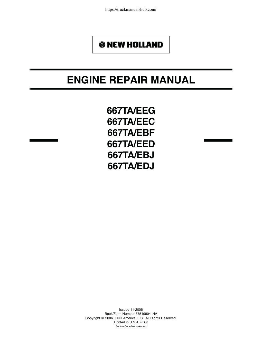 Première page de ENGINE REPAIR MANUAL