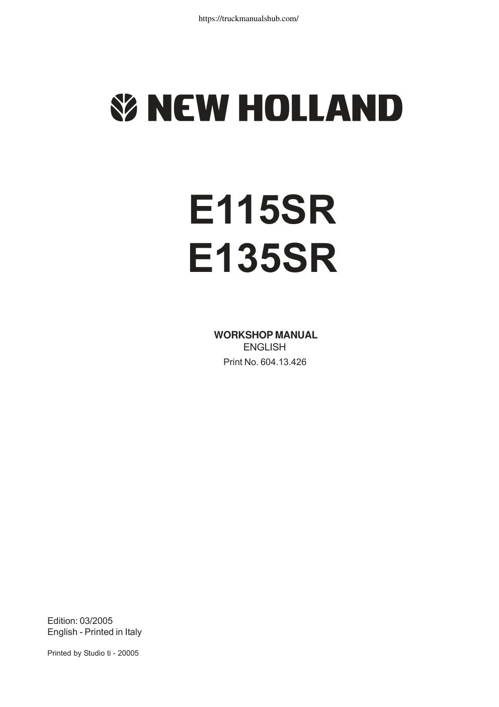 Première page de WORKSHOP MANUAL