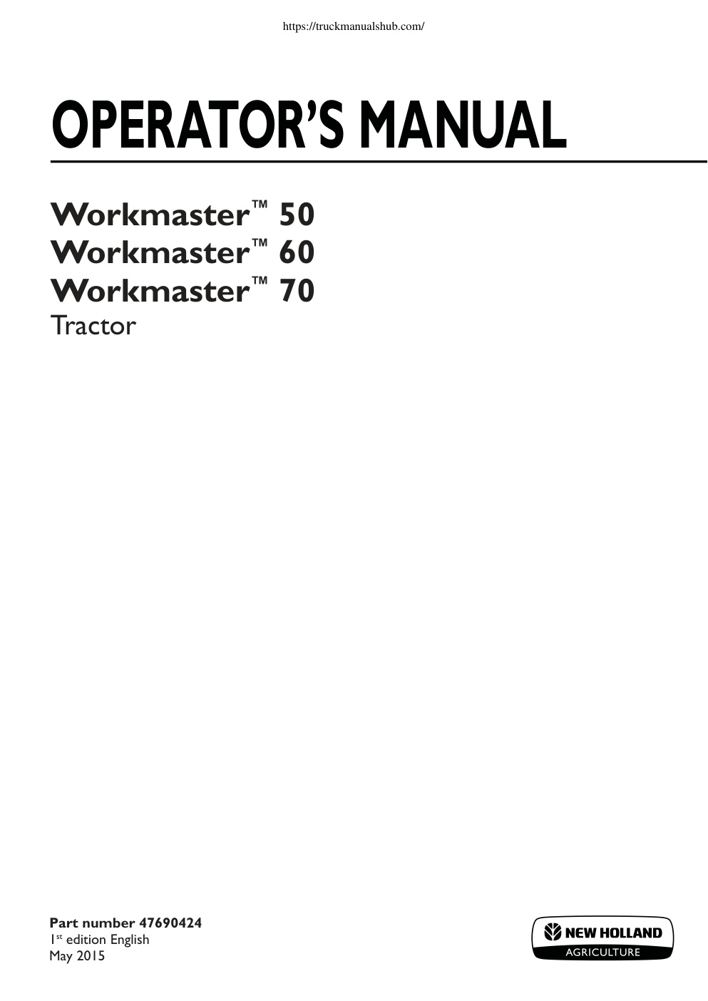 Première page de OPERATOR’S MANUAL