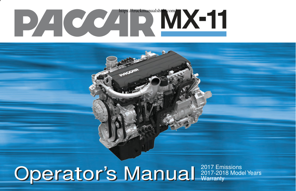 Première page de PACCAR MX-11 Operator's Manual (Y53-1166-1F1) - EN