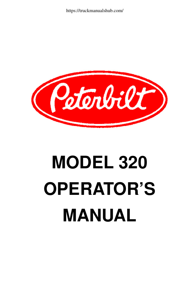 Première page de Model 320 Operator's Manual