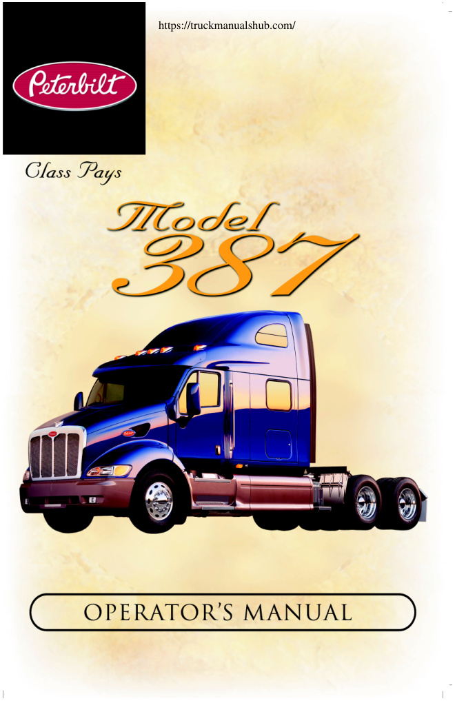 Première page de Model 387 Operator's Manual