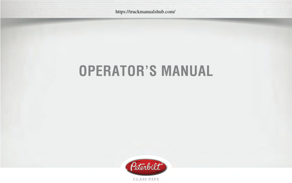 Première page de OPERATOR’S MANUAL