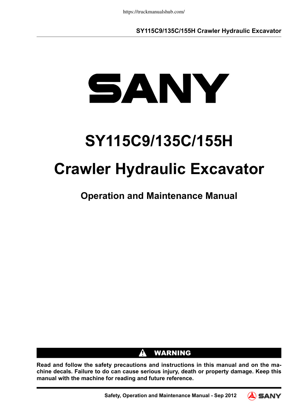 Première page de Operation and Maintenance Manual