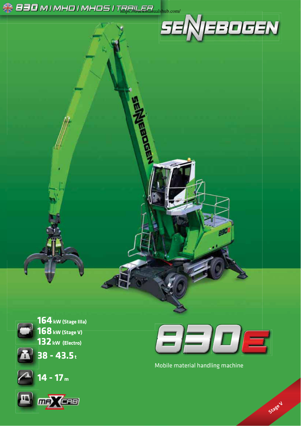 Première page de Brochure Material Handler 830 Mobile | SENNEBOGEN