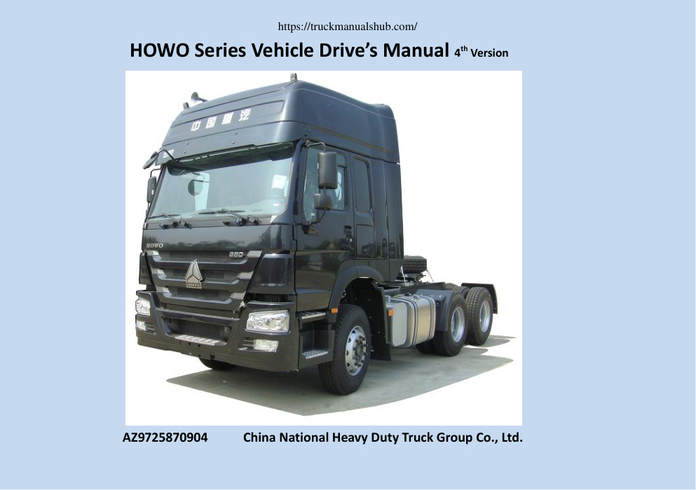 Première page de HOWO Series Vehicle Drive’s Manual 4" version