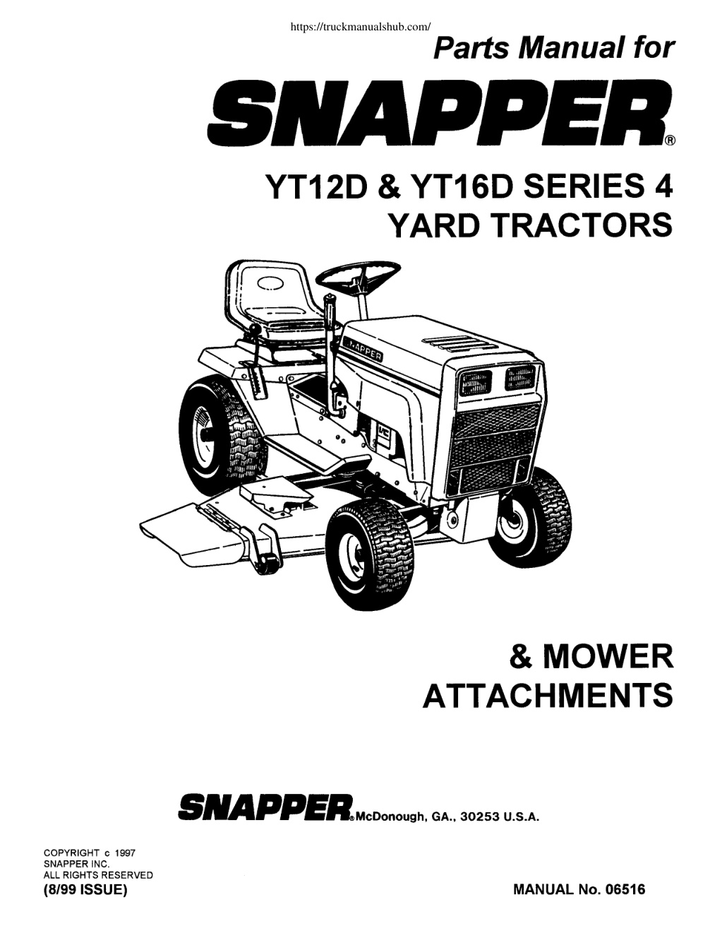 Première page de Parts Manual for