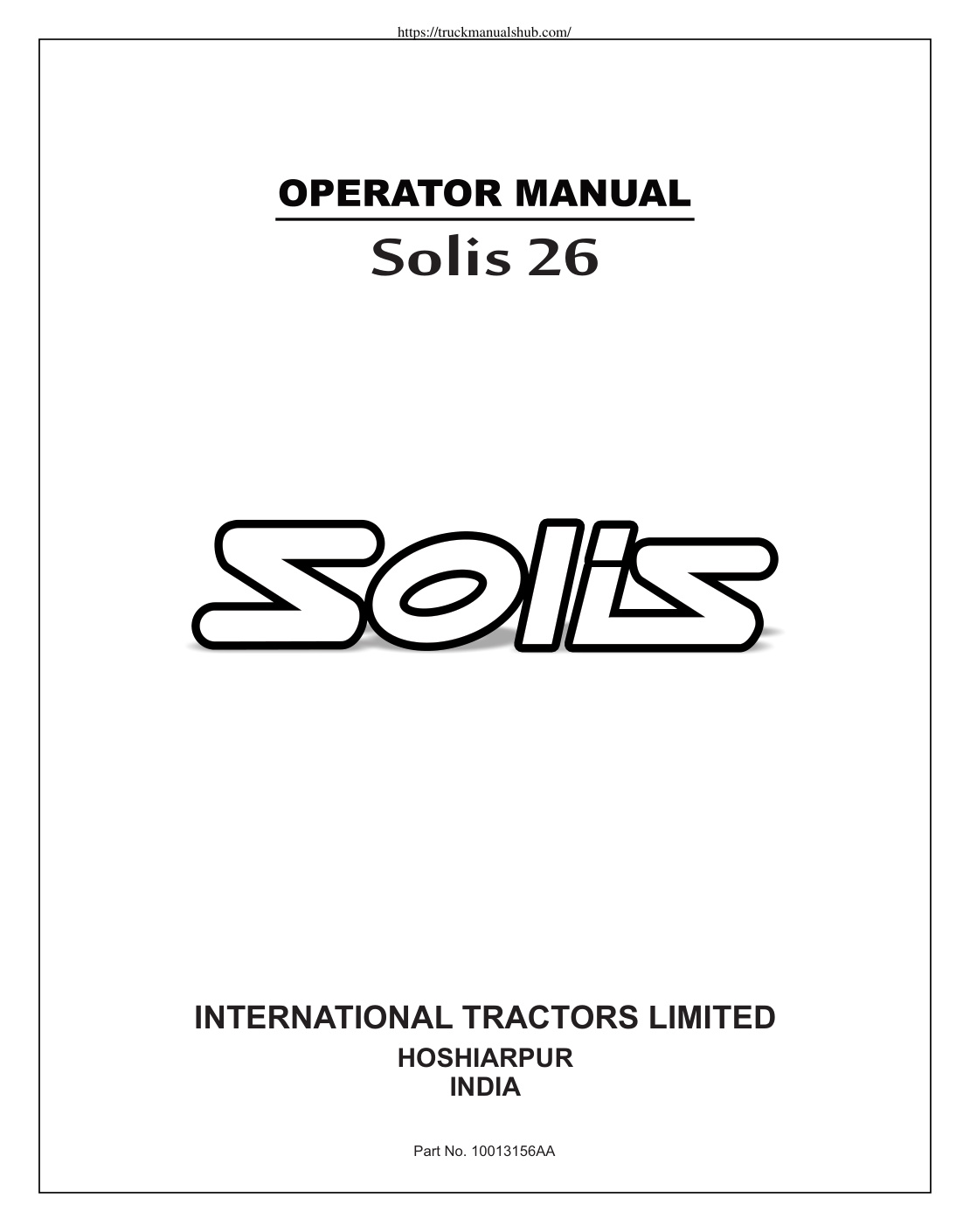 Première page de Solis 26 OPM Part