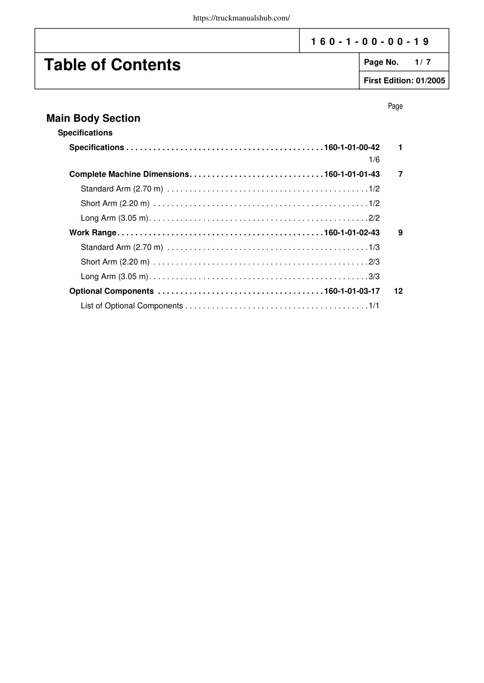 Première page de Sumitomo SH160 Excavator Service Manual.pdf
