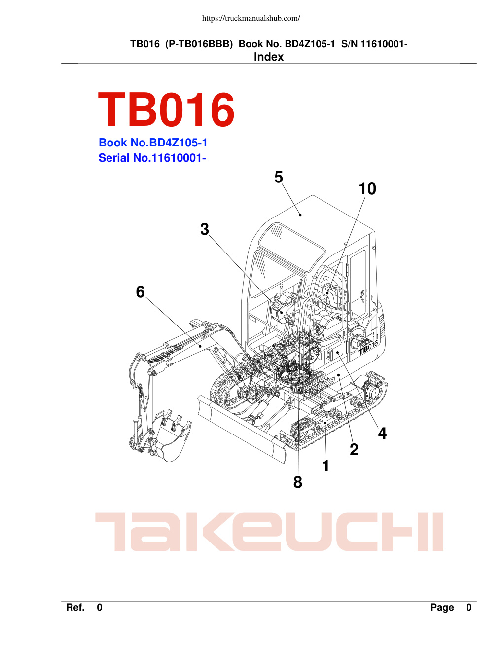 Première page de TB016 Book No. BD4Z105 S N 11610001