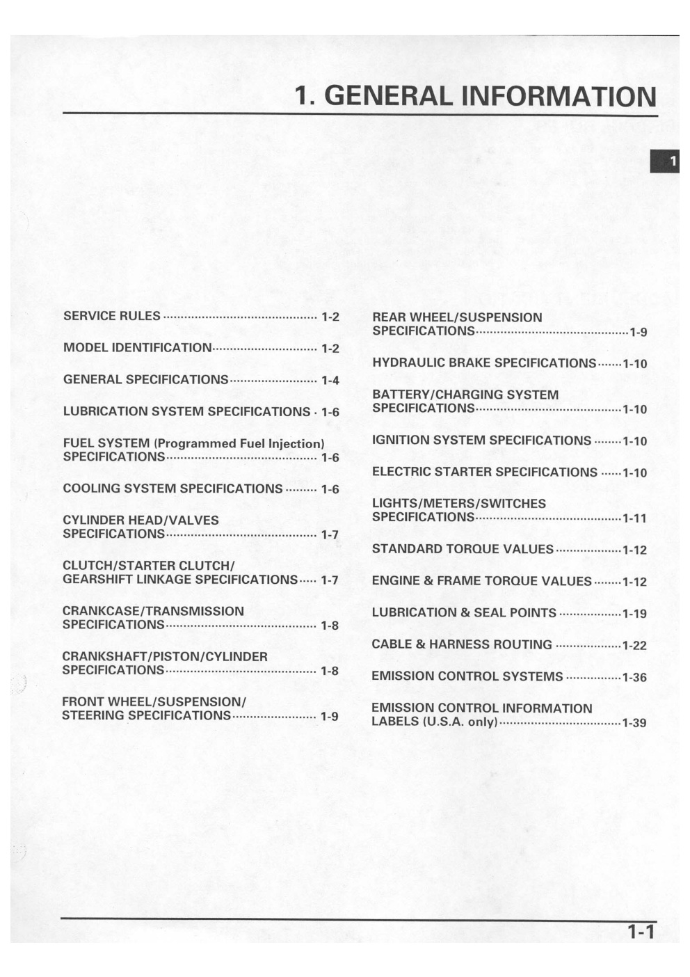 Première page de SERVICE RULES 22-00. demie 1-2