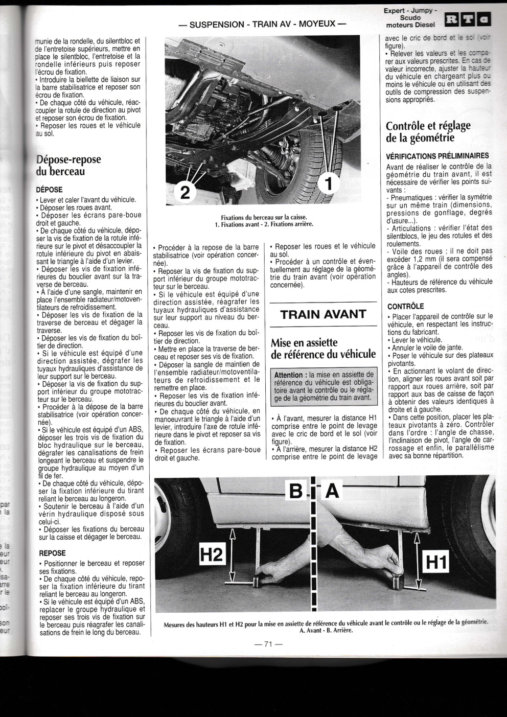 Première page de munie de la rondelle, du silentbloc et