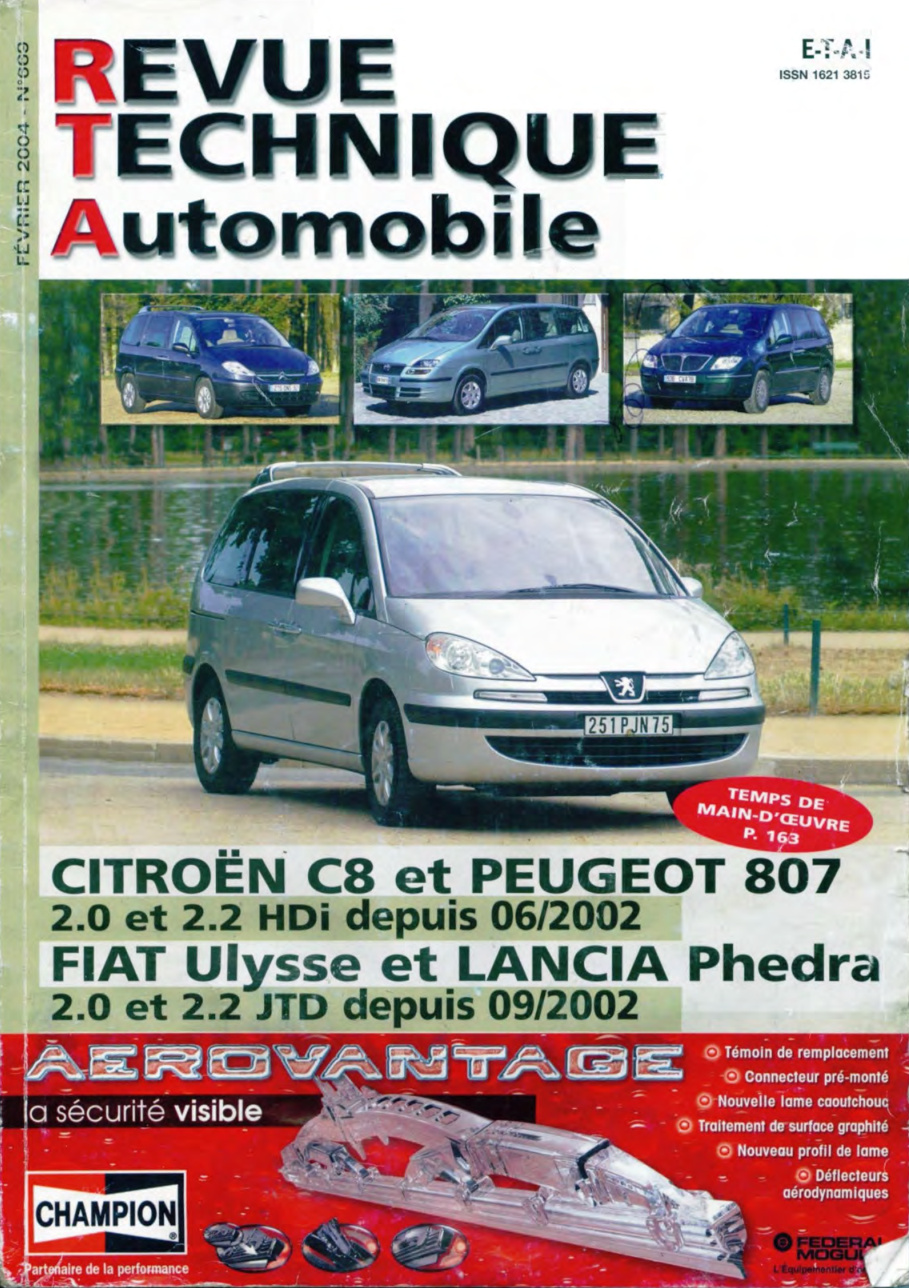 Première page de CITROEN C8 et PEUGEOT 807