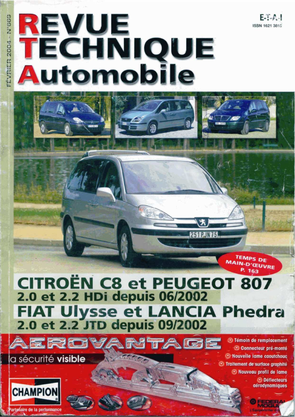 Première page de Citroen C8, Peugeot 807, Fiat Ulysse, Lancia Phedra 2.0 & 2.2 JTD & HDi depuis 2002 (rta).pdf