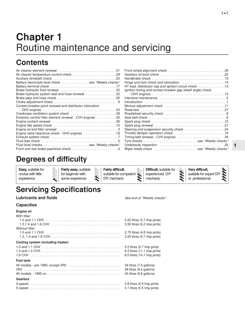 Première page de Routine maintenance and servicing