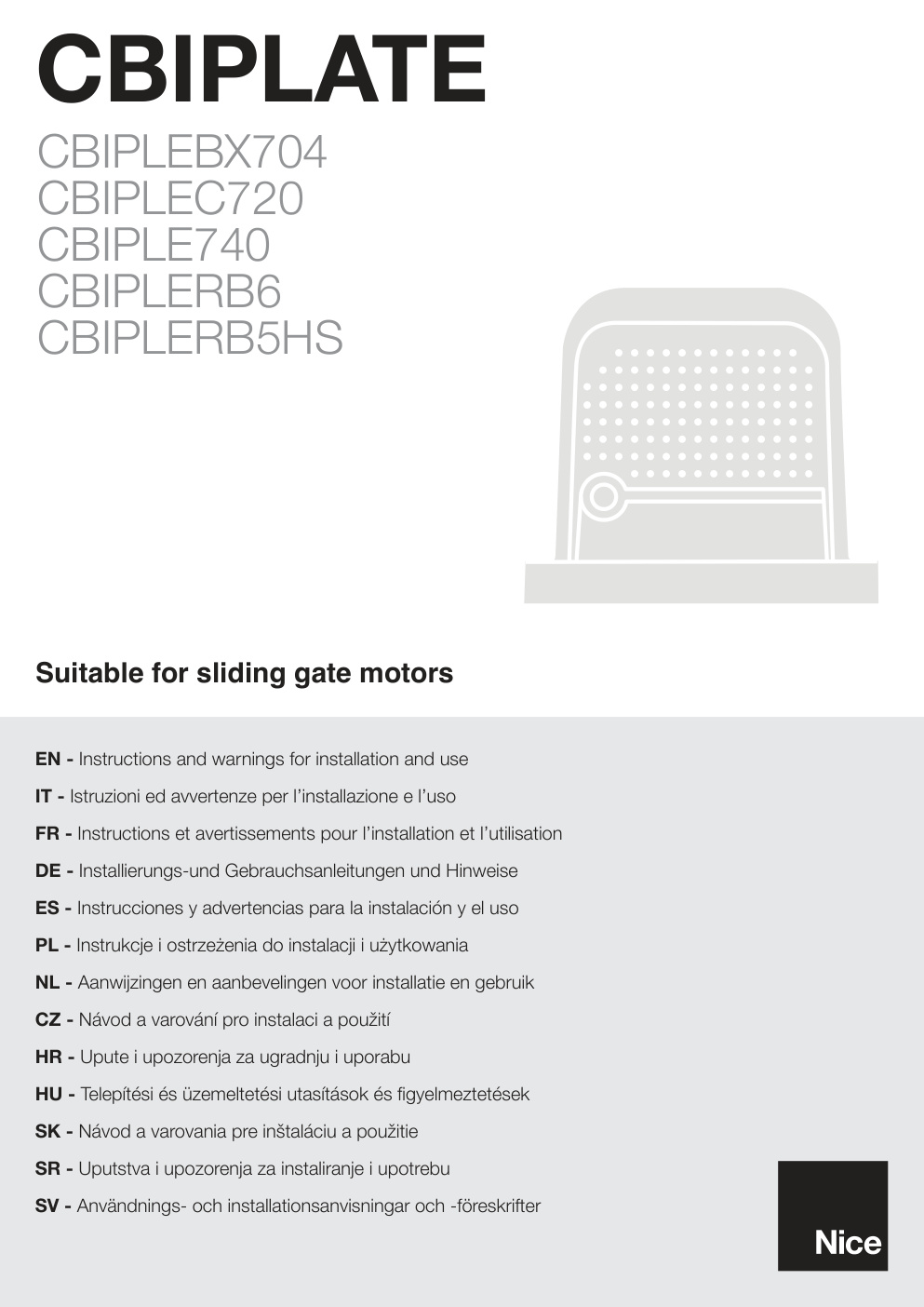 Première page de EN - Instructions and warnings for installation and use
