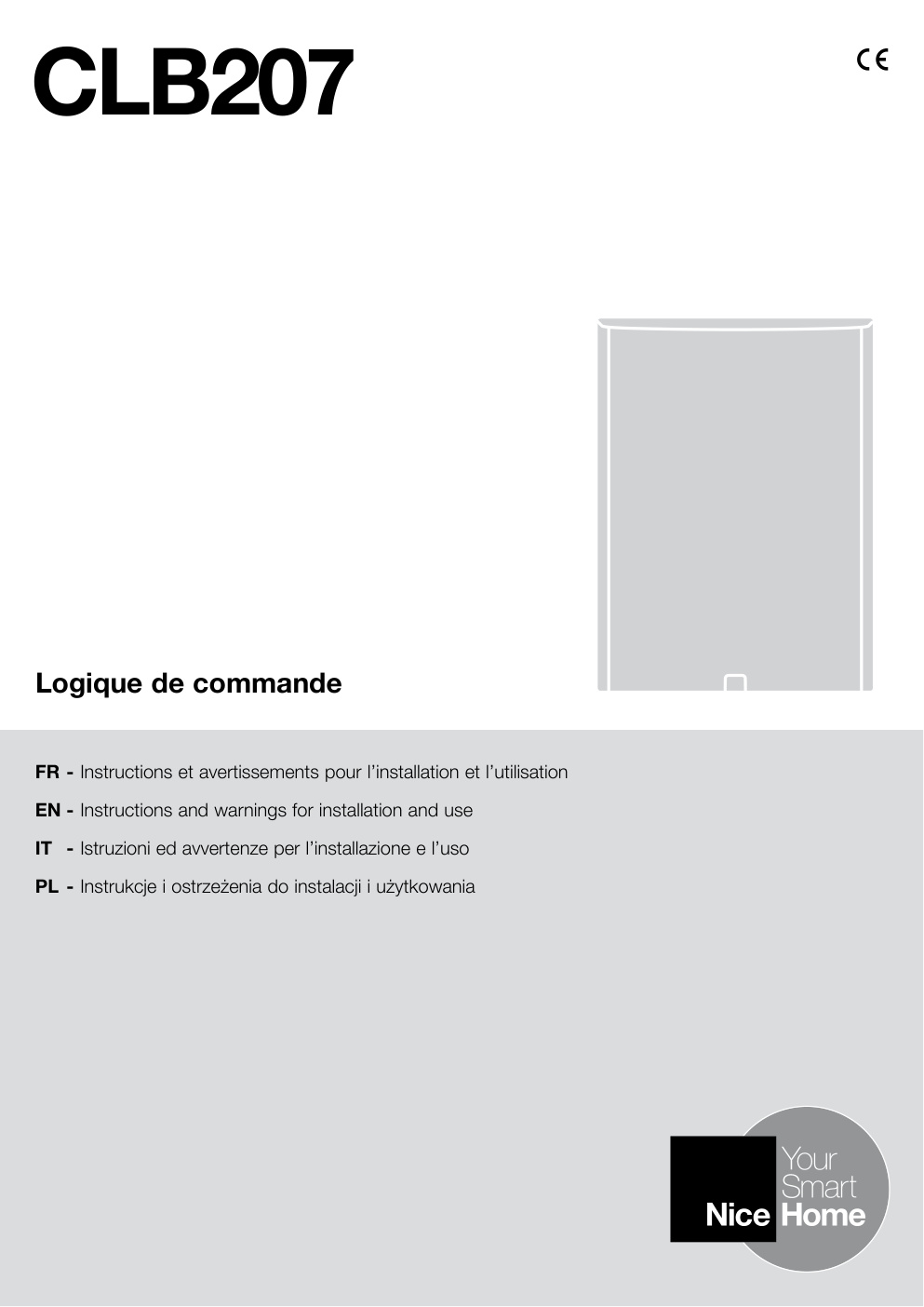 Première page de FR - Instructions et avertissements pour l’installation et l’utilisation