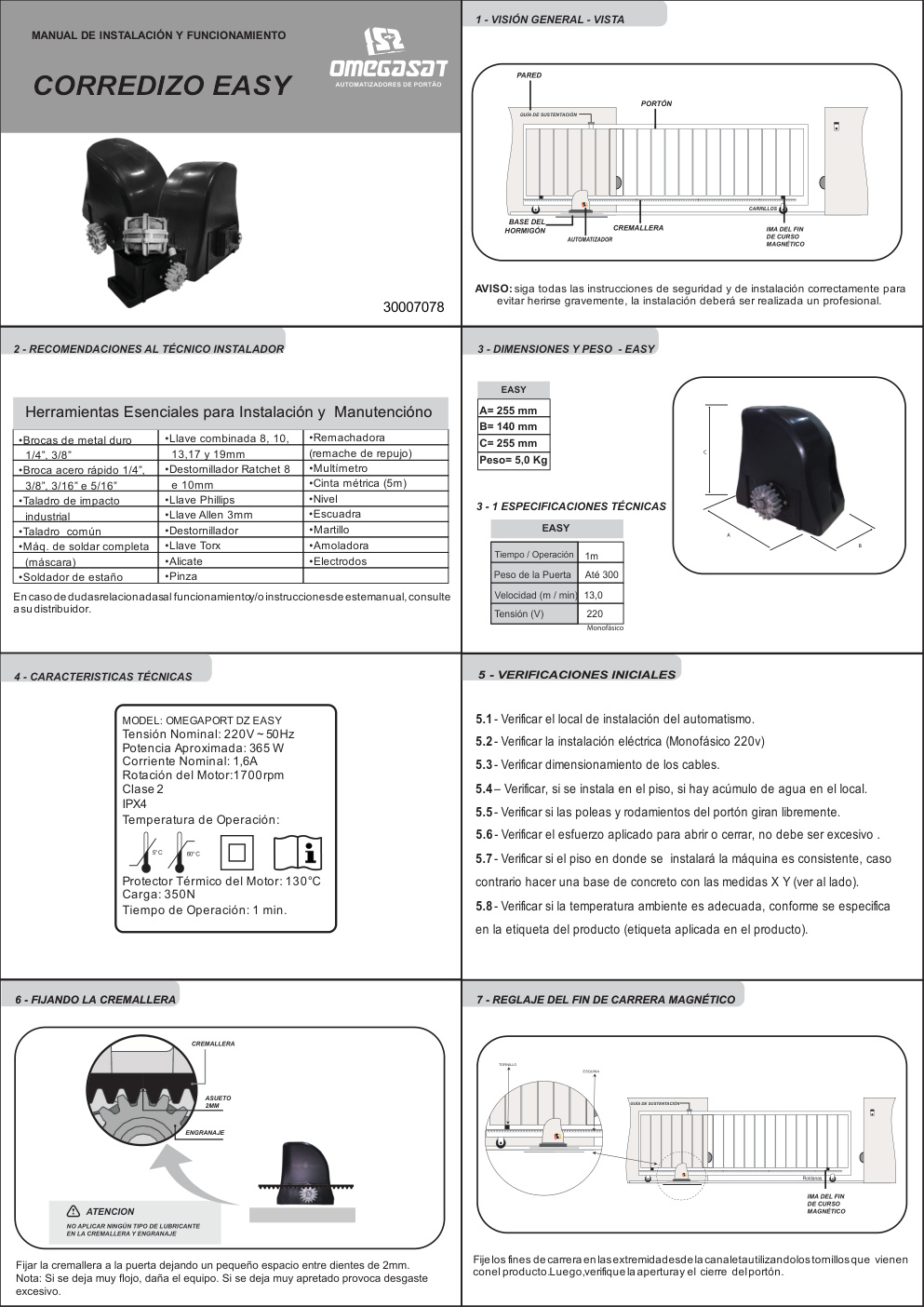 Première page de 30007078-MANUAL INST DESL EASY ESP OMS