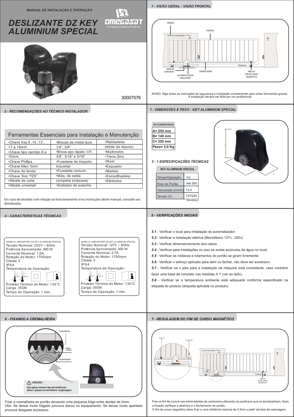 Première page de 30007076-MANUAL INST DESL KEY ALUM SPECIAL OMS