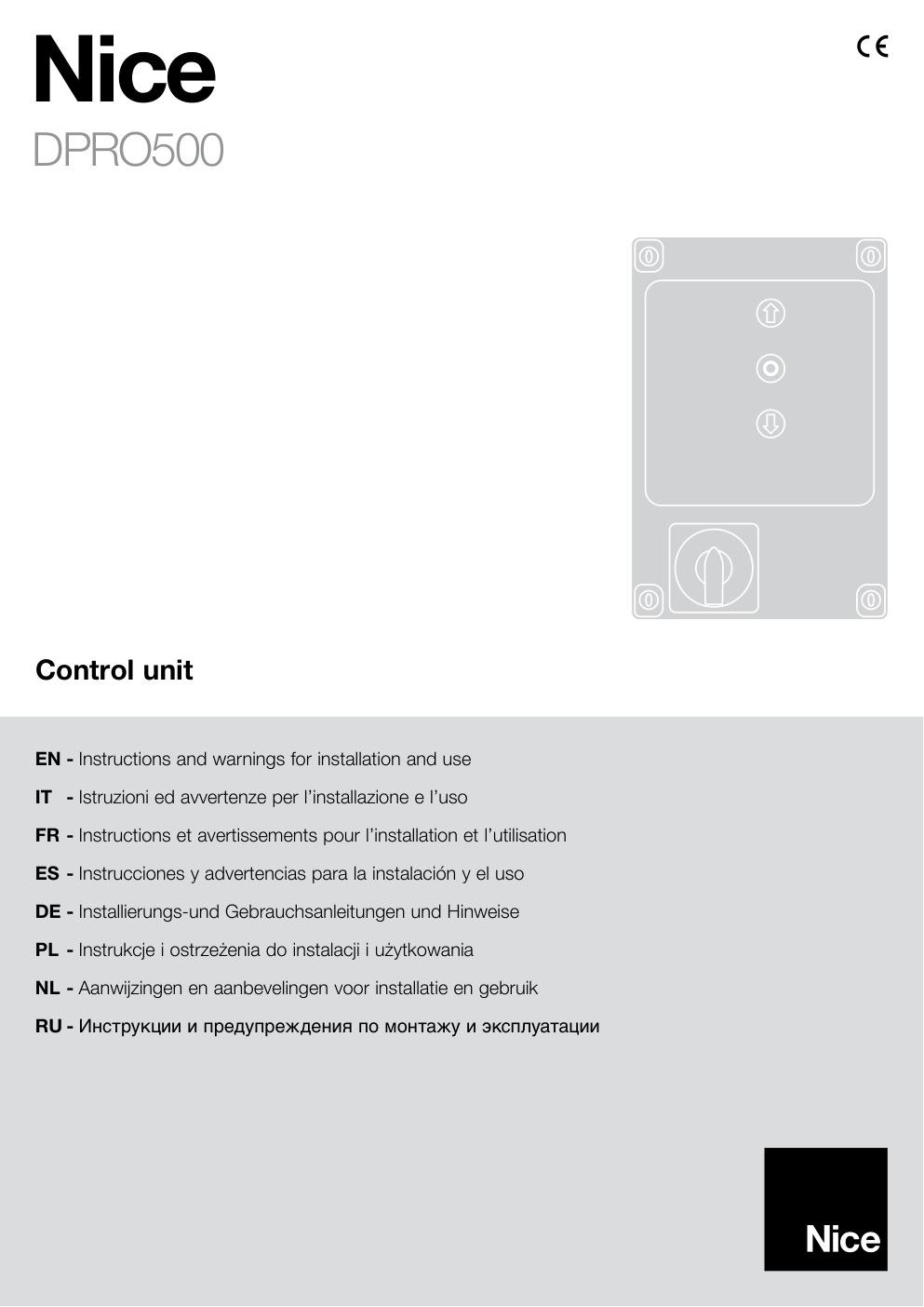 Première page de EN - Instructions and warnings for installation and use