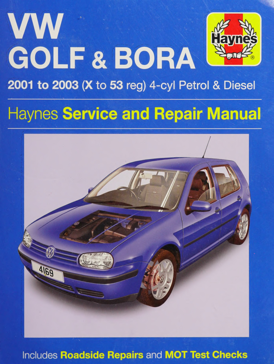 Première page de VW Golf & Bora service and repair manual