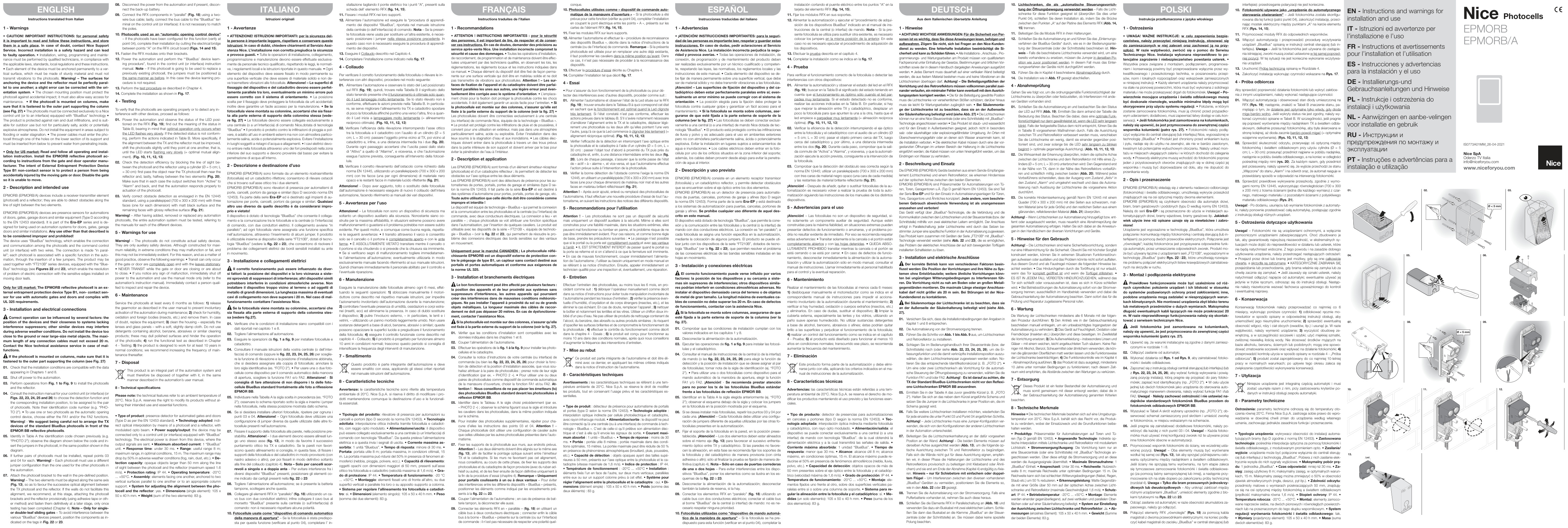 Première page de 10. Fotocellen gebruikt als “automatische bedieningsinrichting помутнению полированных поверхностей и нарушению функциони