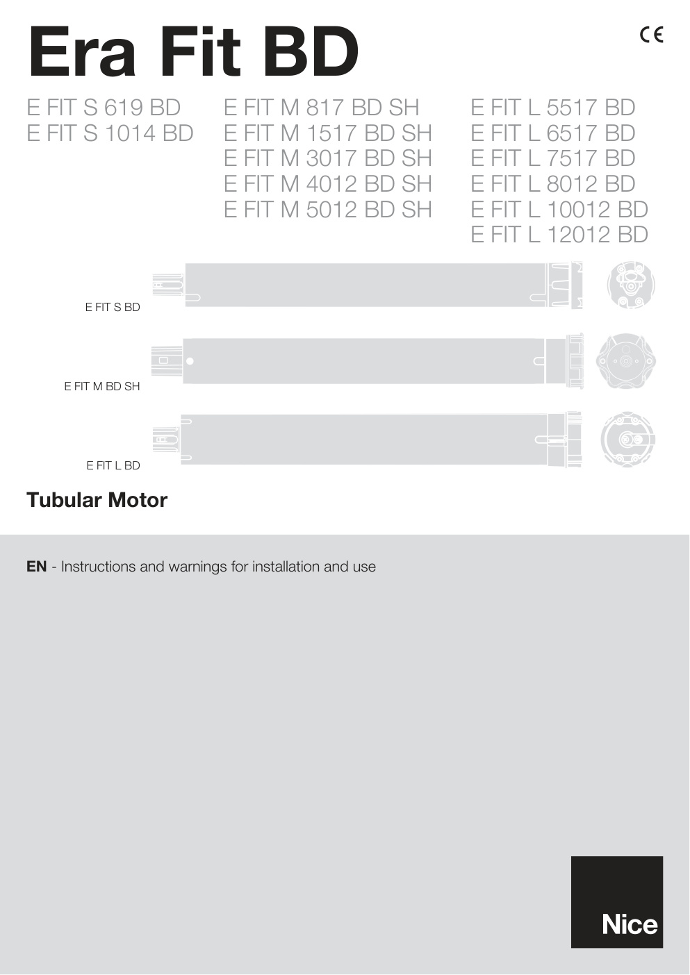 Première page de E FIT S 619 BD E FIT M 817 BD SH E FIT L 5517 BD