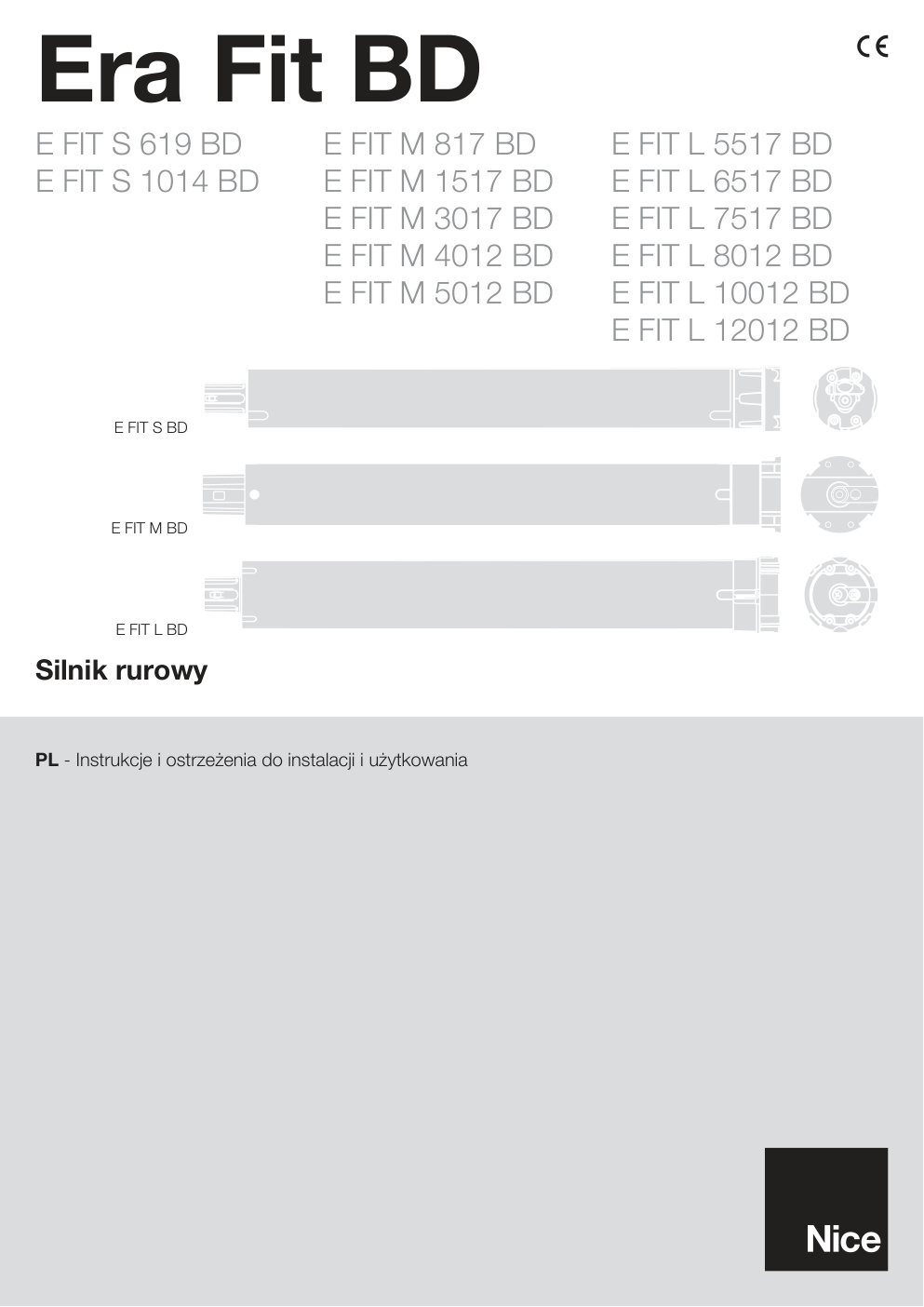 Première page de E FIT S 619 BD E FIT M 817 BD E FIT L 5517 BD