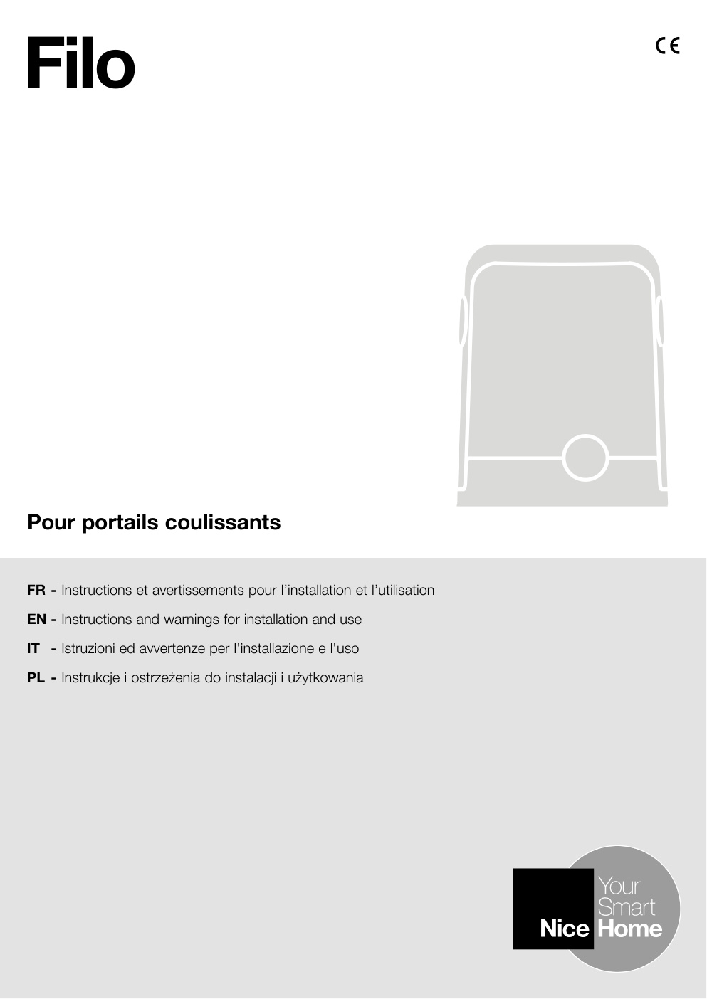 Première page de FR - Instructions et avertissements pour l’installation et l’utilisation