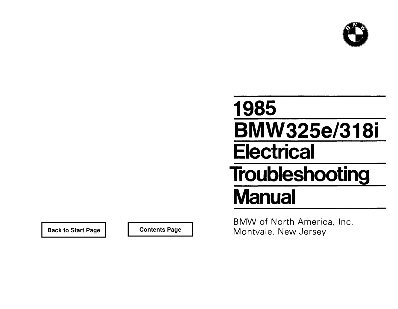 Première page de BMW 325e/318i (E30) 1985