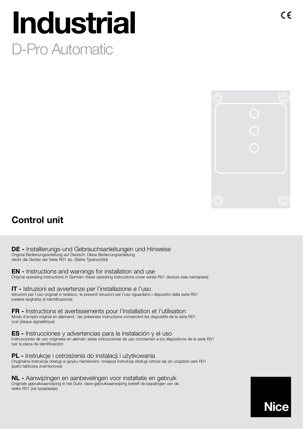Première page de EN - Instructions and warnings for installation and use